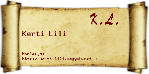 Kerti Lili névjegykártya